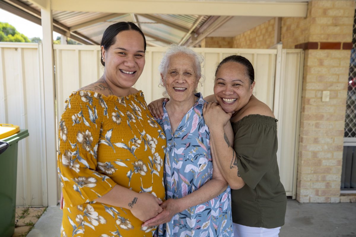 Portrait of a three generations of Pacific Islander women.